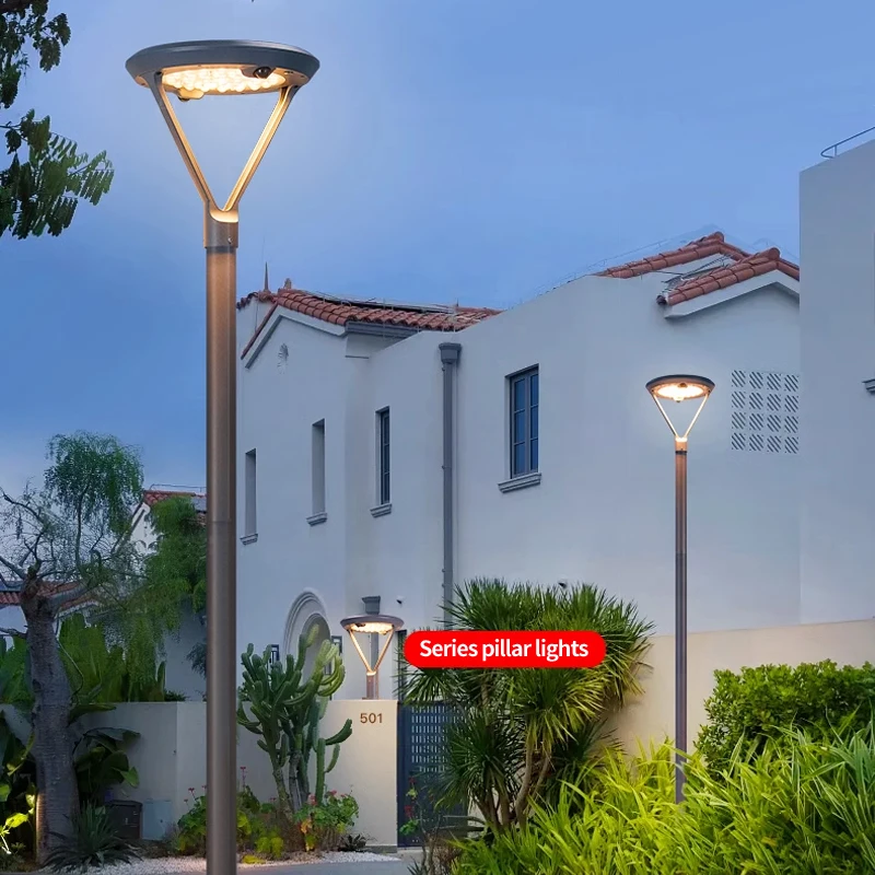 Solar Courtyard Light Outdoor Waterproof Villa Landscape Light Park Human Sensing Street Super Bright Garden High Pole