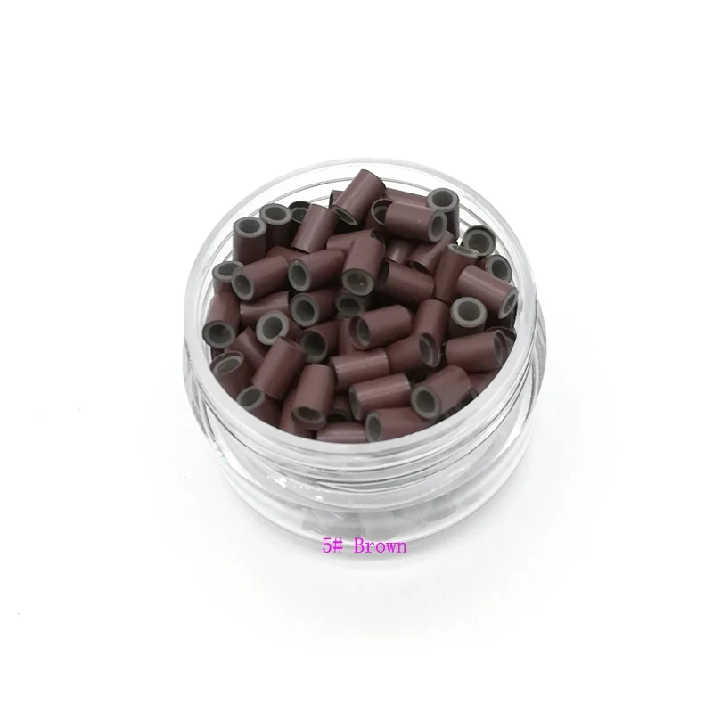 실리콘 구리 링크 튜브 링 비즈 확장 헤어 도구가 포함된 1000개 4.0mm
