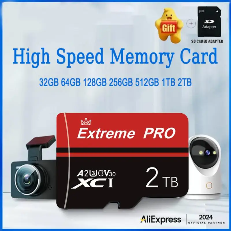 Новая карта памяти 1 ТБ 256 ГБ 128 ГБ Micro tf sd карта 512 ГБ высокоскоростная класс 10 64 Гб SDCard 100 Мб/с TF карта оригинальная sd карта памяти