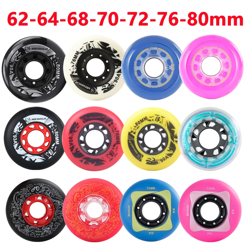 

Roller Skate Wheel 62/64/68/70/72/76/80mm Inline Skates Rock Fancy Wheel PU Tyres 83A/85A/90A/93A Waterproof Silent Bearing