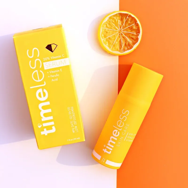 Timeless 20% VITAMIN C + E Ferulic Acid Serum Antioxidant Whitening Moisturizing  skin Skm Anti Wrinkle Brigin Care niacinamide 2