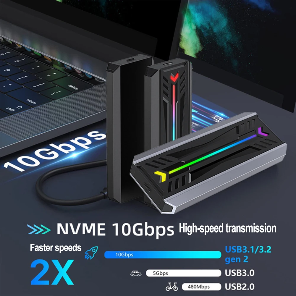 M.2 SSD Ŭ B-Ű M-Ű ָ Ʈ ̺ ̽ NVMe NGFF ϵ ũ ڽ, USB 3.1 CŸ, M.2 2230 2242 2260 2280, 10Gbps