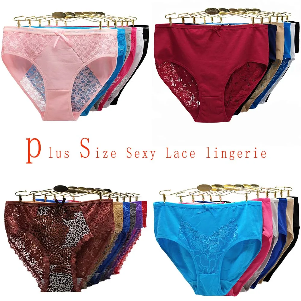6 Pieces/lot Cotton Panties Plus Size Underwear Women Briefs