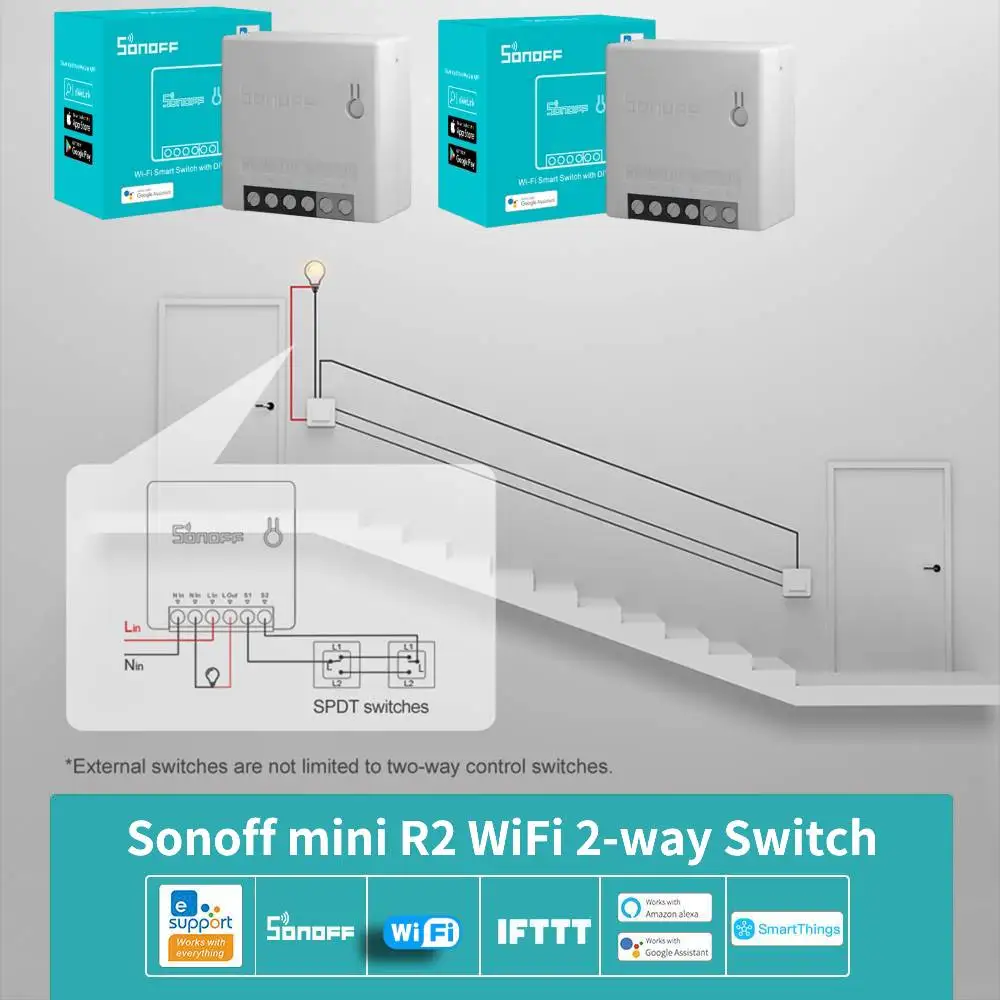 SONOFF Mini R2 스마트 스위치 Diy Wifi 스마트 스위치 모듈 타이..