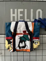 2023 New Children's Bag  Disney Donald Duck Mickey Mouse Cartoon Print Kids' Backpack Nylon Skin Contrasting Colors Schoolbags 2
