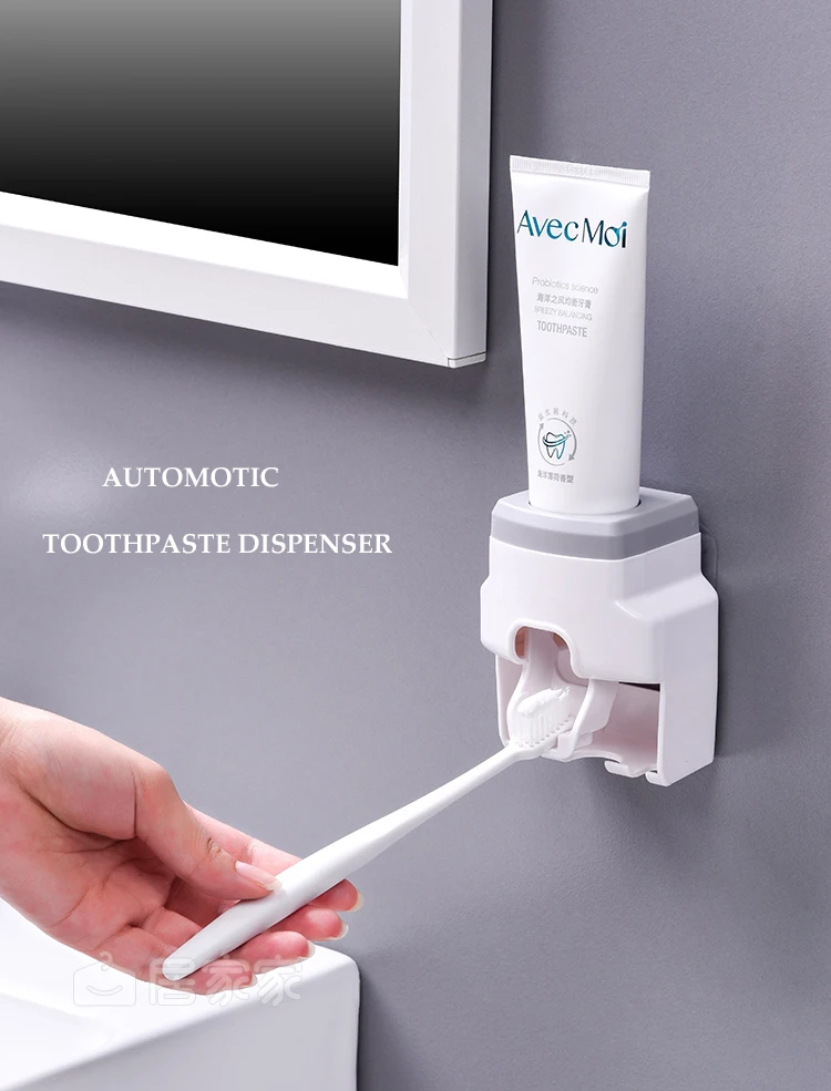 1pc automatische Zahnpasta spender kreative Wand halterung und kleine Zahnbürsten halter presse für Familien dusch bad – Detail 4