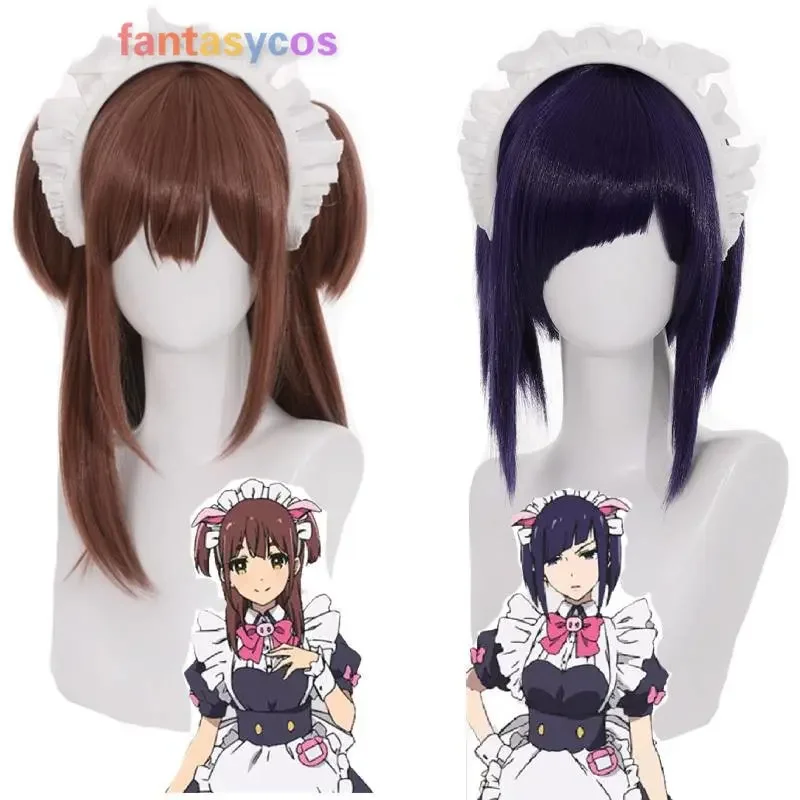 

Anime Akiba Maid War Nagomi Wahira Cosplay Wig Ranko Mannen Hair Heat-resistant Fiber Wigs for Halloween Costume + Wig Cap