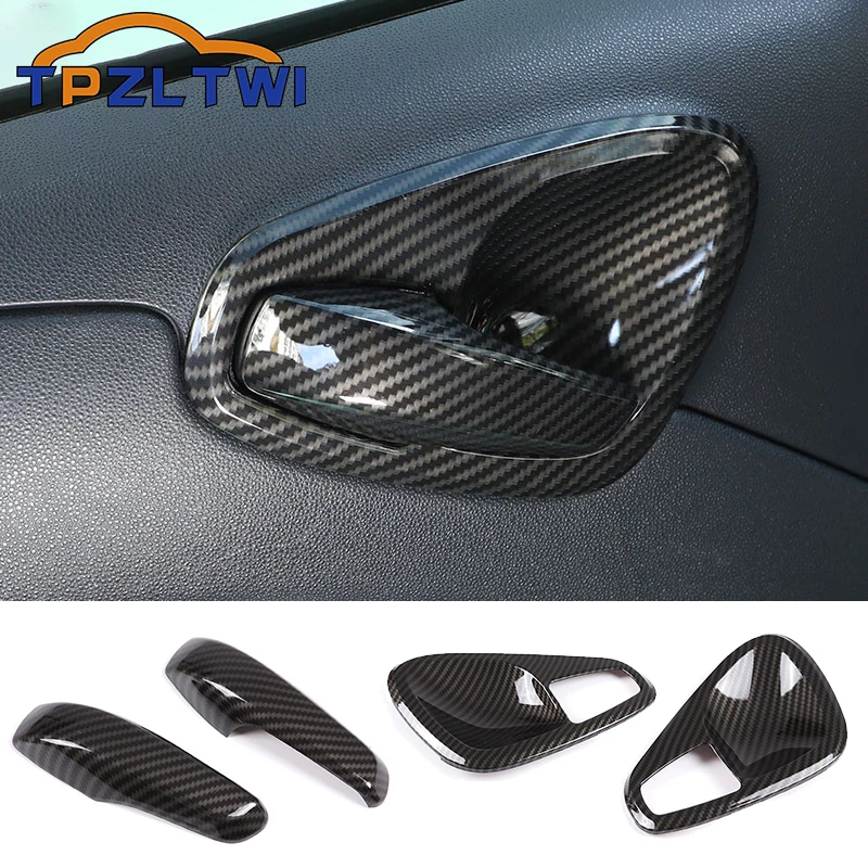Per Mercedes Smart Fortwo 451 2009 2014-In Fibra Di Carbonio Auto Interno Bracciolo Maniglia Copertura Trim Porta Telaio Della Ciotola Adesivi