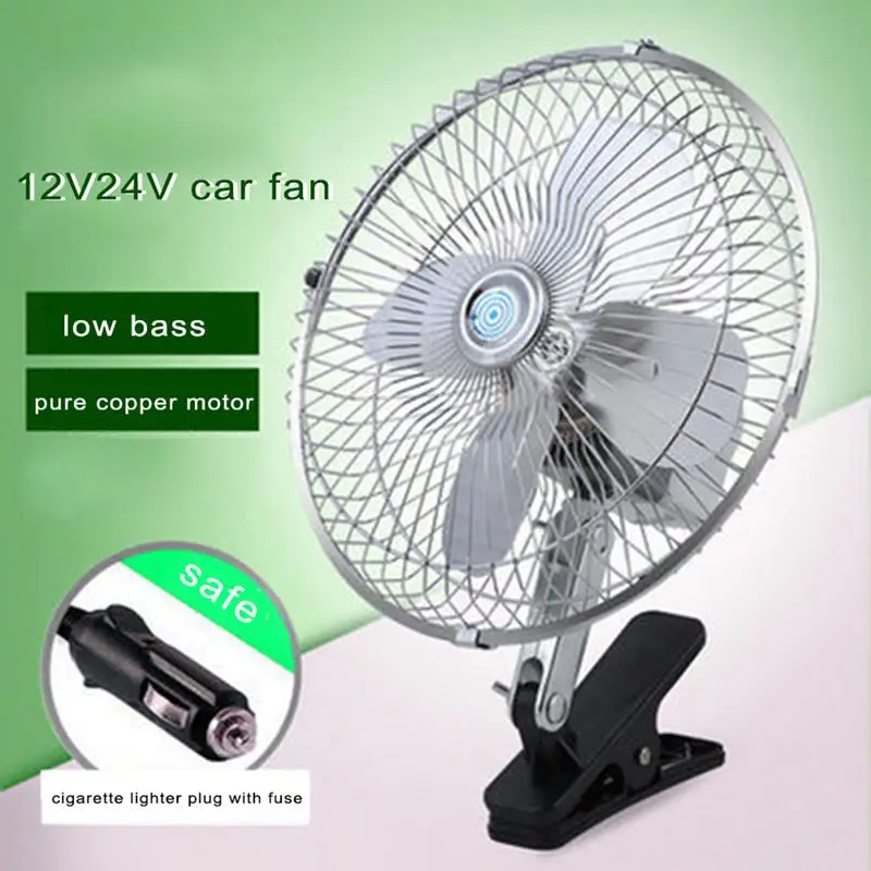 Ventilatore Per Auto Con Luce 12V-24V USB 3 Velocit&agrave; A/C Ventola