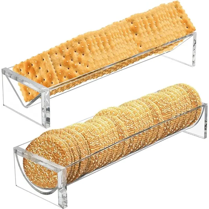 22x7x5cm Acrylic Serving Tray for Crackers&Appetizers Rectangular Party Snack Holder Non-Slip Food Display Stand Party Supplies cracker tray