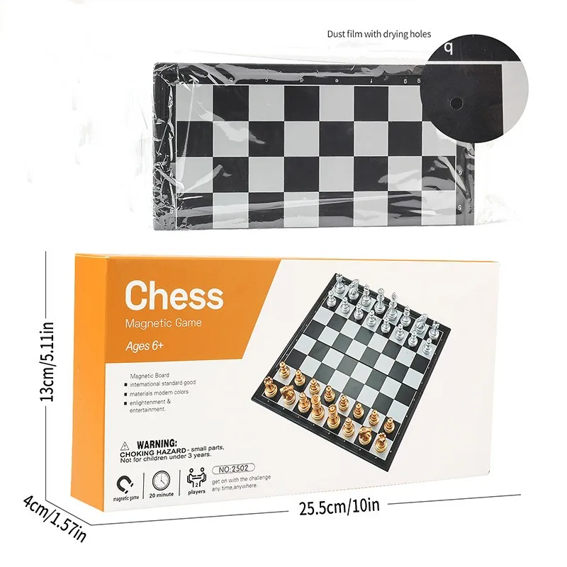 Chess Board 25x25cm Magnetic Folding Portable Set Educational