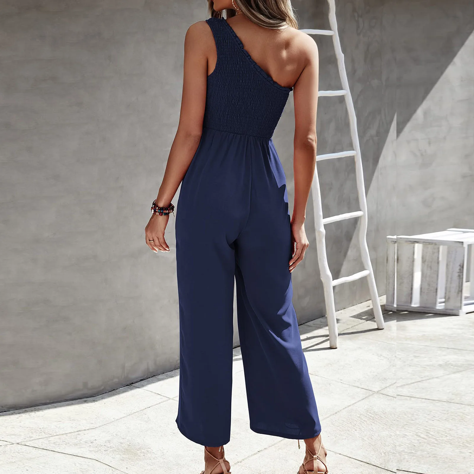 FunAloe Beach Jumpsuits for Women Summer One Shoulder Rompers Floral  Playsuits Jumpsuits Elegant Women Off The Shoulder Holiday Chiffon Holiday  Trousers Dungarees Overalls Khaki L Trousers Sale : Amazon.co.uk: Fashion