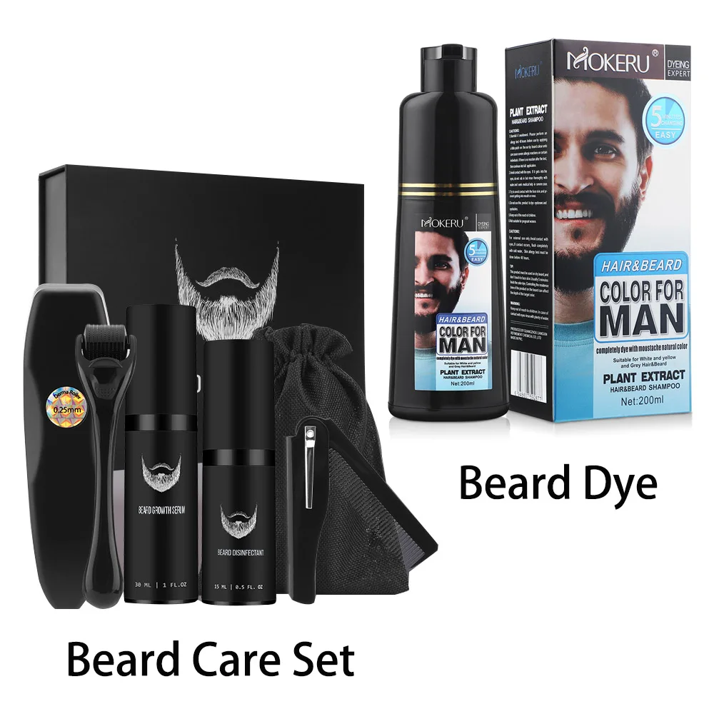 Men's Beard Dye Shampoo Fast Removal White Grey Color Natural Permanent Black Beard Hair Dying Shampoo Cream Health Care 200ml