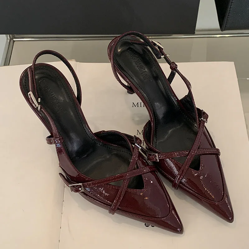 Female Dress Footwear Party Ladies Thin Heels Pumps Shoes New 2025 Fashion Pointed Toe Elegant Women High Heels Shoes Slingbacks 4