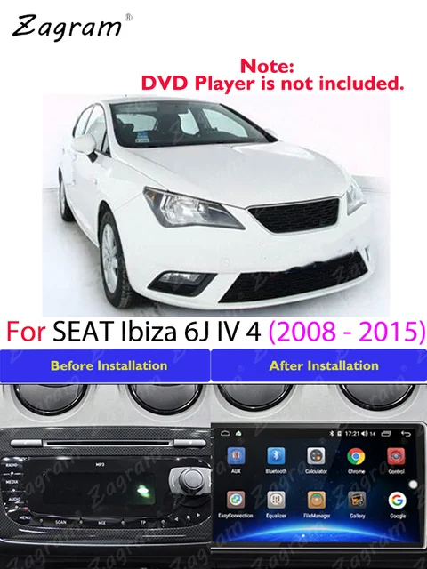 Panel estéreo de 9 pulgadas para coche Seat Ibiza 6J 2009-2013, 2Din,  instalación de salpicadero