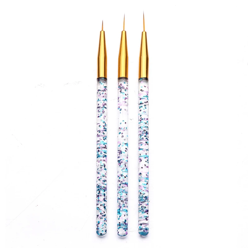 3pcs Nail Art Pen New Acrylic Nail Crystal Sculpted Pull Brush Nail