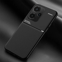 Sleek Matte UltraThin Leather Magnetic Phone Case for Note 13 5G (Black)