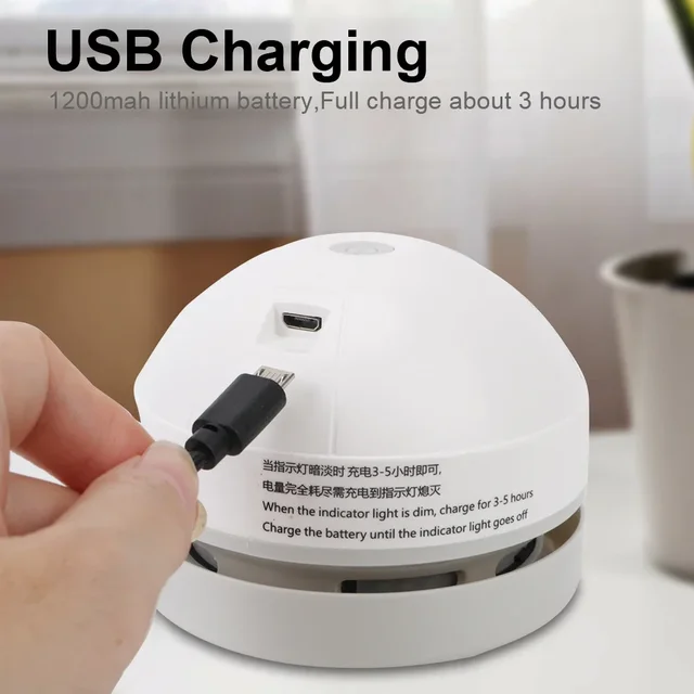 Desk Dust Vacuum with Clean Brush USB Charging for Home Office Table Sweeper Desktop Cleaner Mini Vacuum Cleaner 6