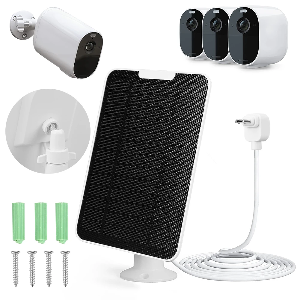 Arlo 에센셜 스포트라이트 XL 스포트라이트 카메라용 벽 마운트, 태양열 배터리 충전기, IP65 내후성, 360 ° 조절 가능, 5 W, 1/3 PCs
