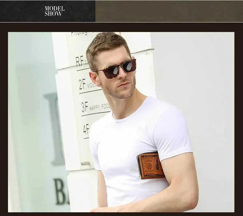 US 100 Dollar Bill Money Long Purses Hombre Unisex Wallets Classic Flag Designer Wallet