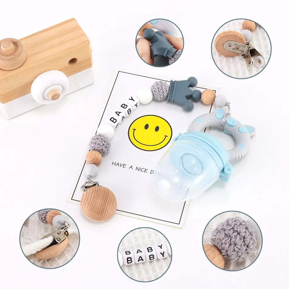 Pacifier Chain 1 Pcs Babies Soothing Beech Silicone Anti Drop