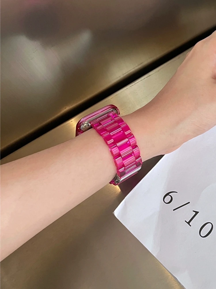 Chic Candy Clear Watch Case & Strap Set - Solid Color Band
