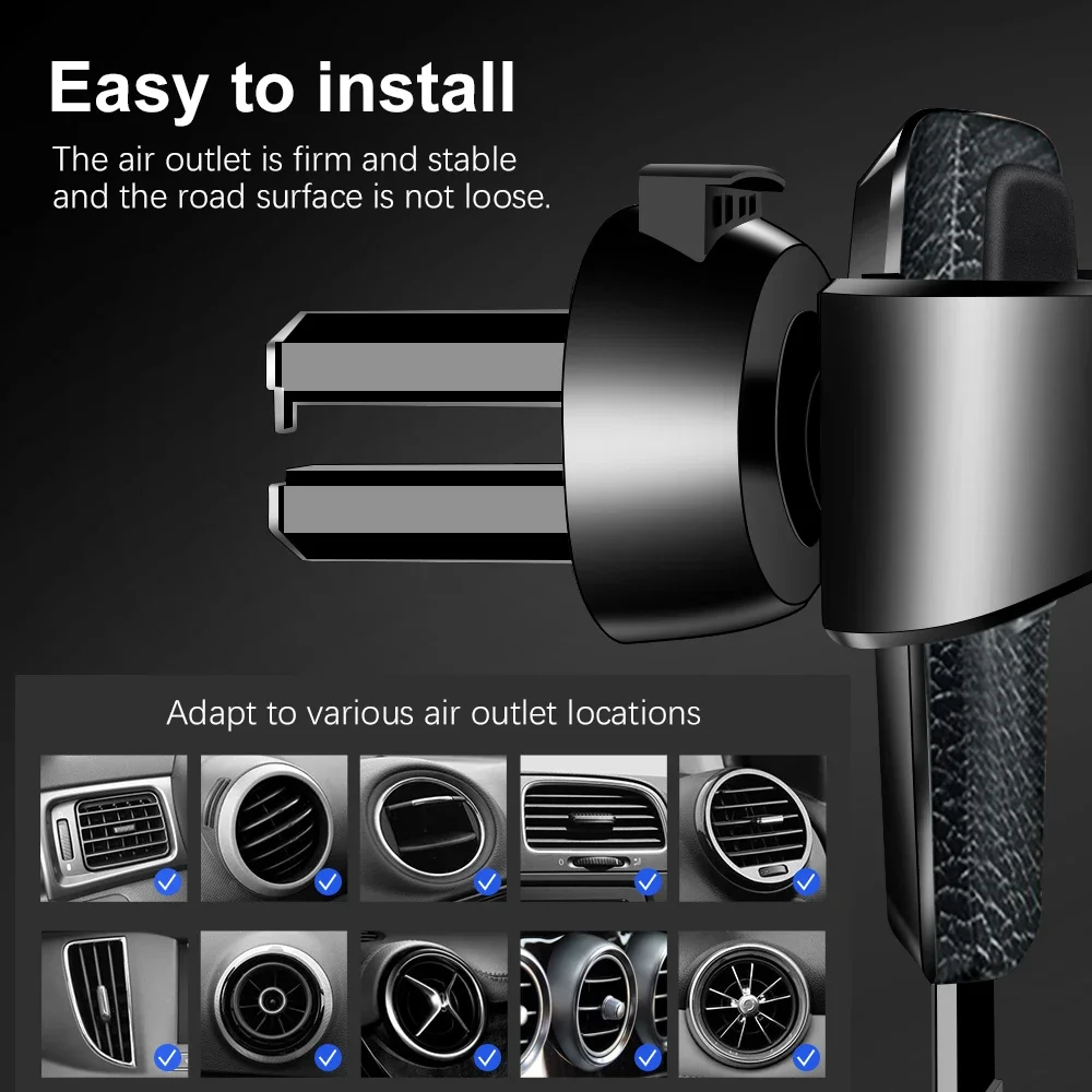 Gravity Car Air Vent Clip Phone Holder Auto Locking Stand GPS Mount For iPhone Samsung Xiaomi Huawei Universal Car Bracket