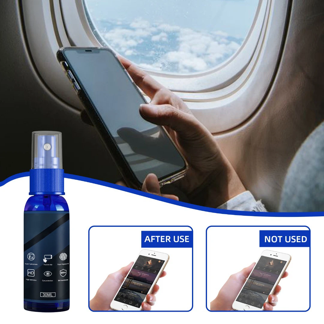 

1Bottle 30ml Nano Coating Spray For Mobile Phone Screen Protector For Smartwatches Tablet Mirror Film Scratch Repair Accessories