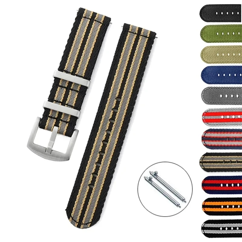 

20mm 22mm Nylon Watch Strap Premium Smooth Soft Nylon Sport Replacement Band Quick Release Universal Canvas Bracelet Watchband