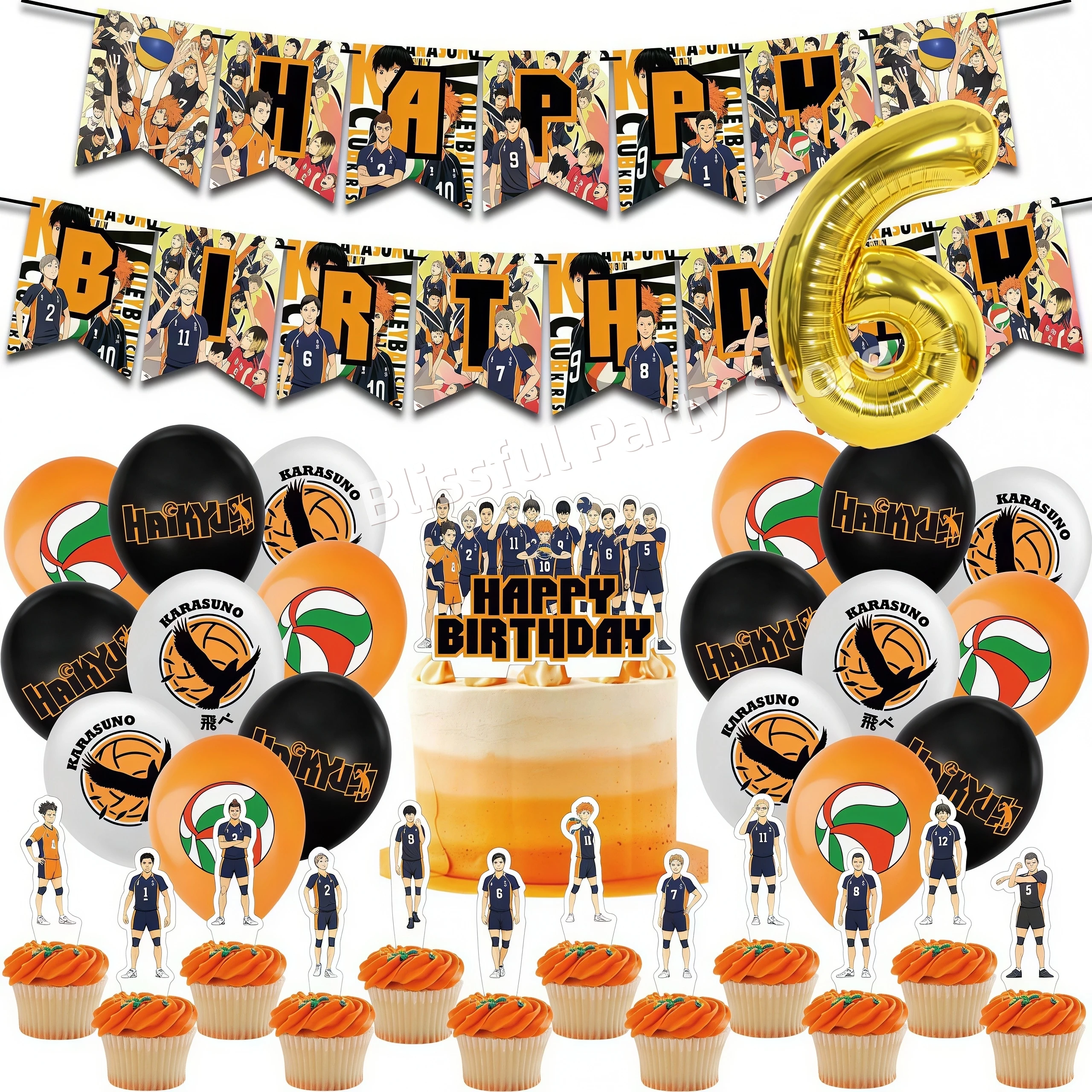 Haikyus Geburtstagsparty-Dekoration Volleyball Teenager Ballon Tortendekoration Haikyu Volleyball Junge Banner Festival Zubehör – Detail 19