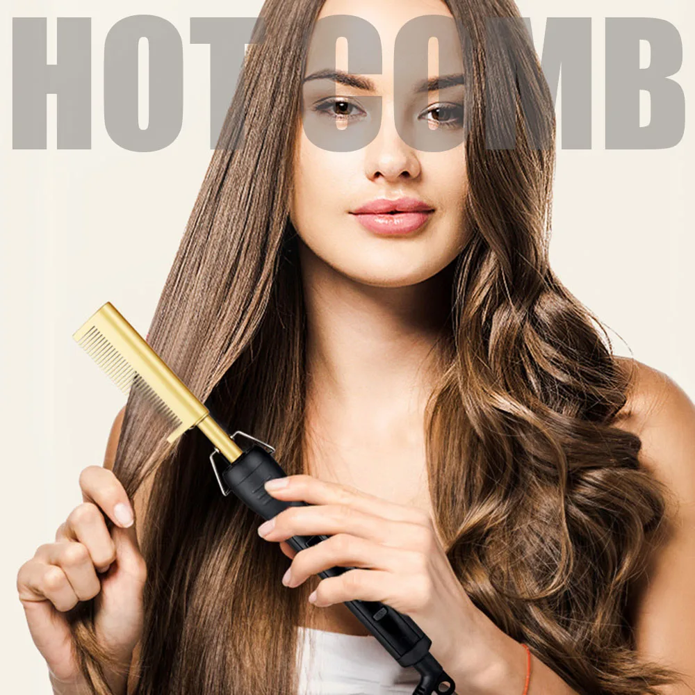 Comb Straightener Flat Iron Straightening Brush Curler Roller Styler Tool for Wigs and African Hair hair straightener hair straightener brush hair straightener comb