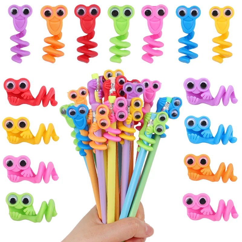 10/20 Stücke Lustige Cartoon Bleistift Topper Big Eye Stift Kappe Kinder Geburtstag Party Favors Pinata Füllstoff Weihnachten Geschenke Spielzeug schule Belohnungen – Detail 10
