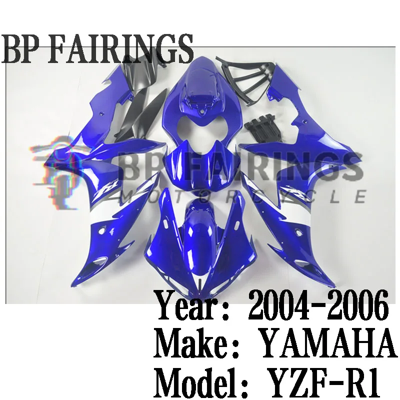 

for Yamaha YZF R1 2004 2005 2006 Motorcycle Bodywork Set Injection ABS Plastics Full Fairings Kit Mold Blue White