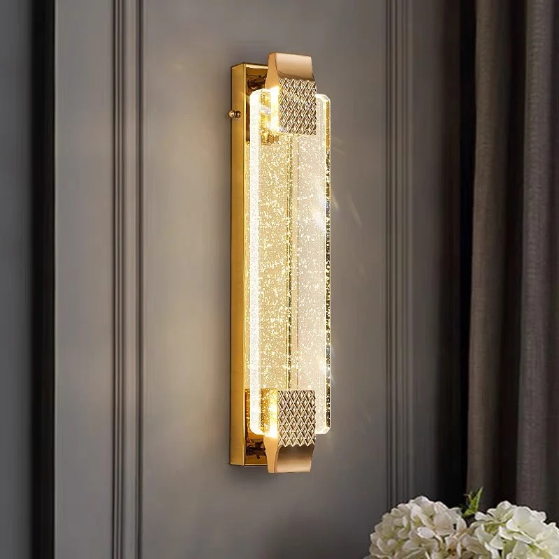 

Deyidn Modern Luxury Rectangular Bubble Crystal Wall Lamp For Living Room BedRoom Bedside Wall Corridor Hotel Villa