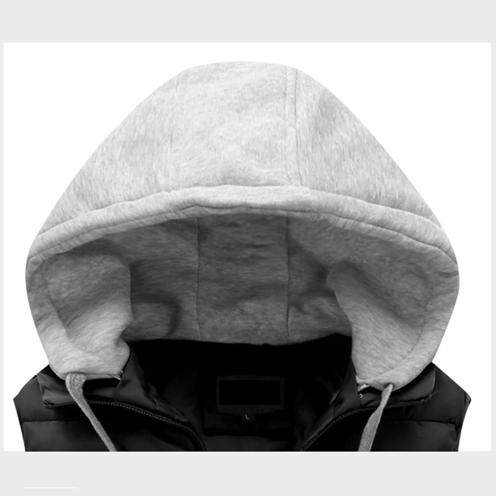 

Men Warm Vest With Hood Waterproof Cold Prevention Sleeveless Casual Jacket Vest Winter Thickened Warm Hooded Vest