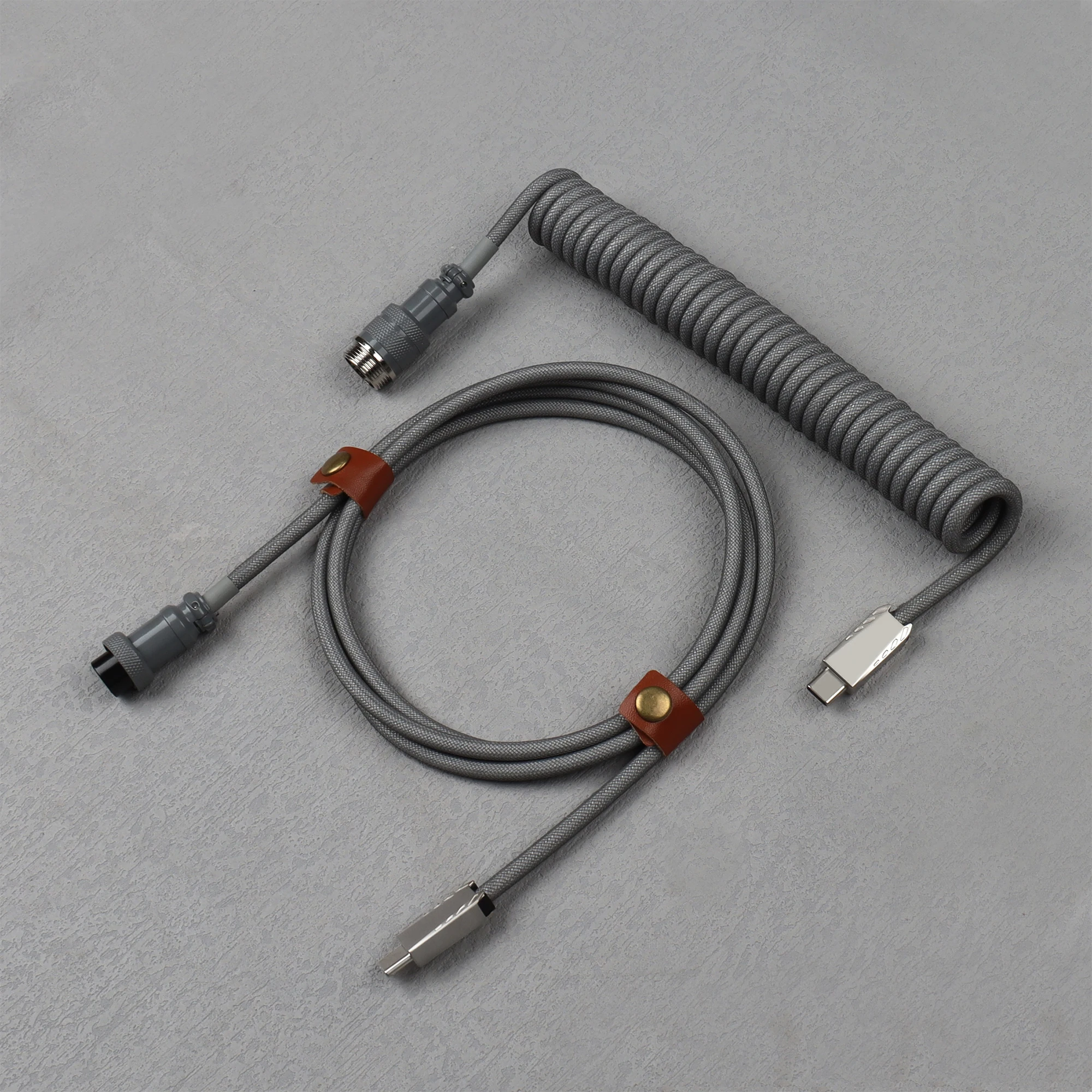 Cabo Enrolado Lano-tipo-c para Tipo-c Conector Piloto Destacável Bobina Personalizada Teclado Gamer