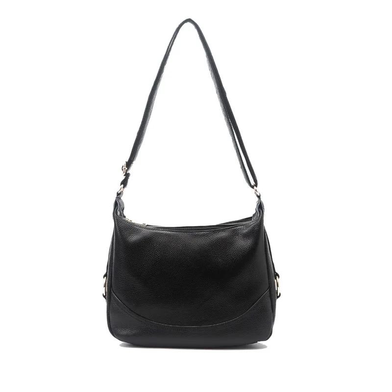 Genuine Leather Women's Handbag Versatile Top Layer Cowhide Large Capacity Shoulder Bag for Mothers' Simple Crossbody Tote Bag