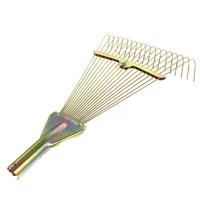 Garden Pine Needle Rake Portable Steel Lawn Rake Garden Shrub Rake For Leaves 1