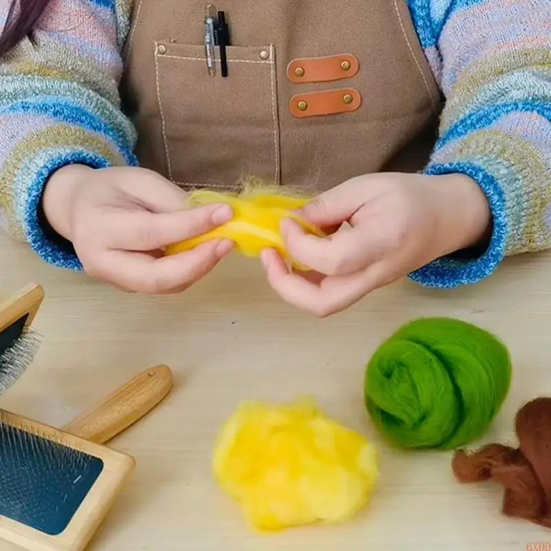 6XDD Needle Felting Supplies for Beginner with Felting Needle Instruction Wool Roving