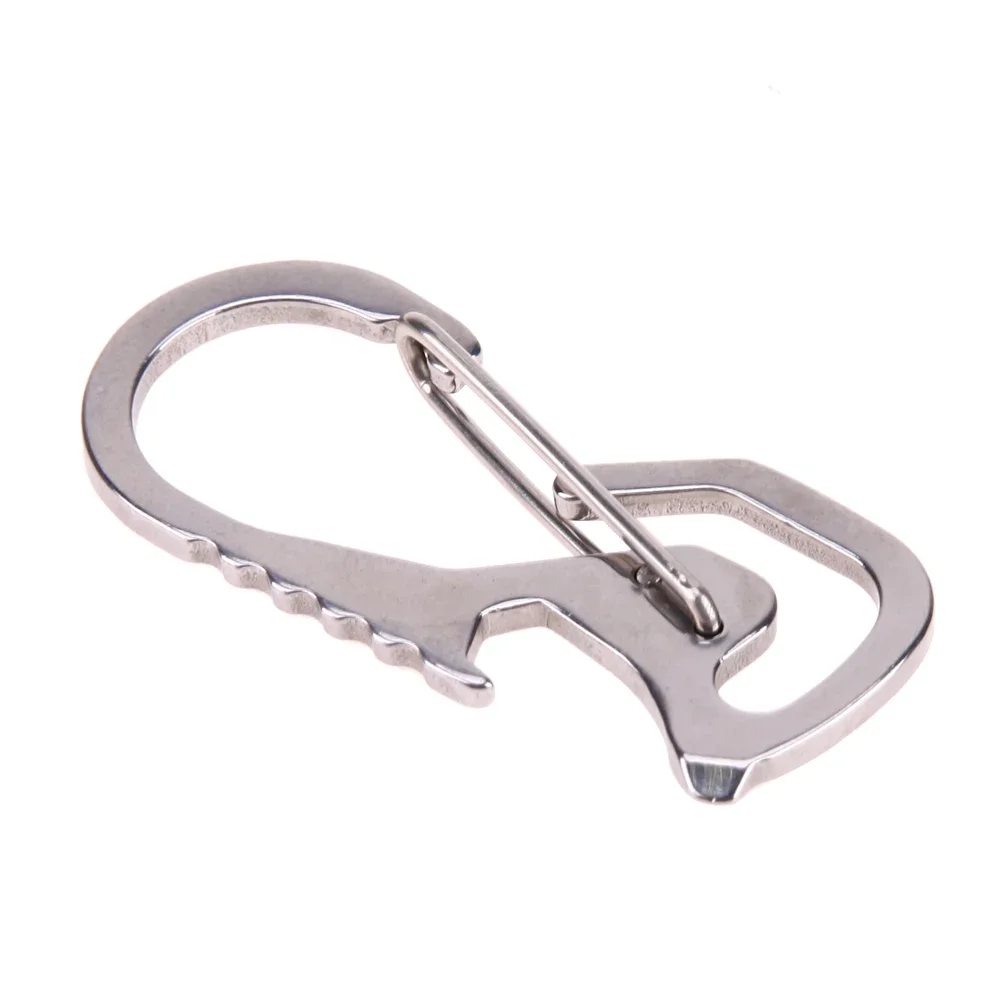 Outdoor-Karabiner-Schlüsselanhänger aus Edelstahl mit Flaschenöffner, Sechskantschraubendreher und Schlüsselring, Kletterzubehör – Detail 11