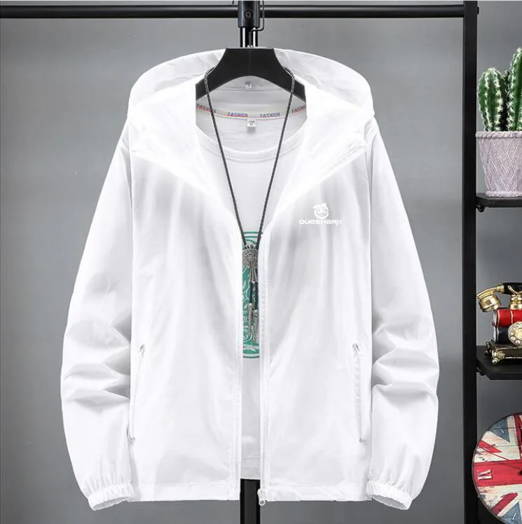 thumbnail image 1 of Queshark - Chaqueta de ciclismo ultradelgada y ultraligera de secado rápido para hombre y mujer, con protección solar y reflectante UV, para verano, 1 of 5