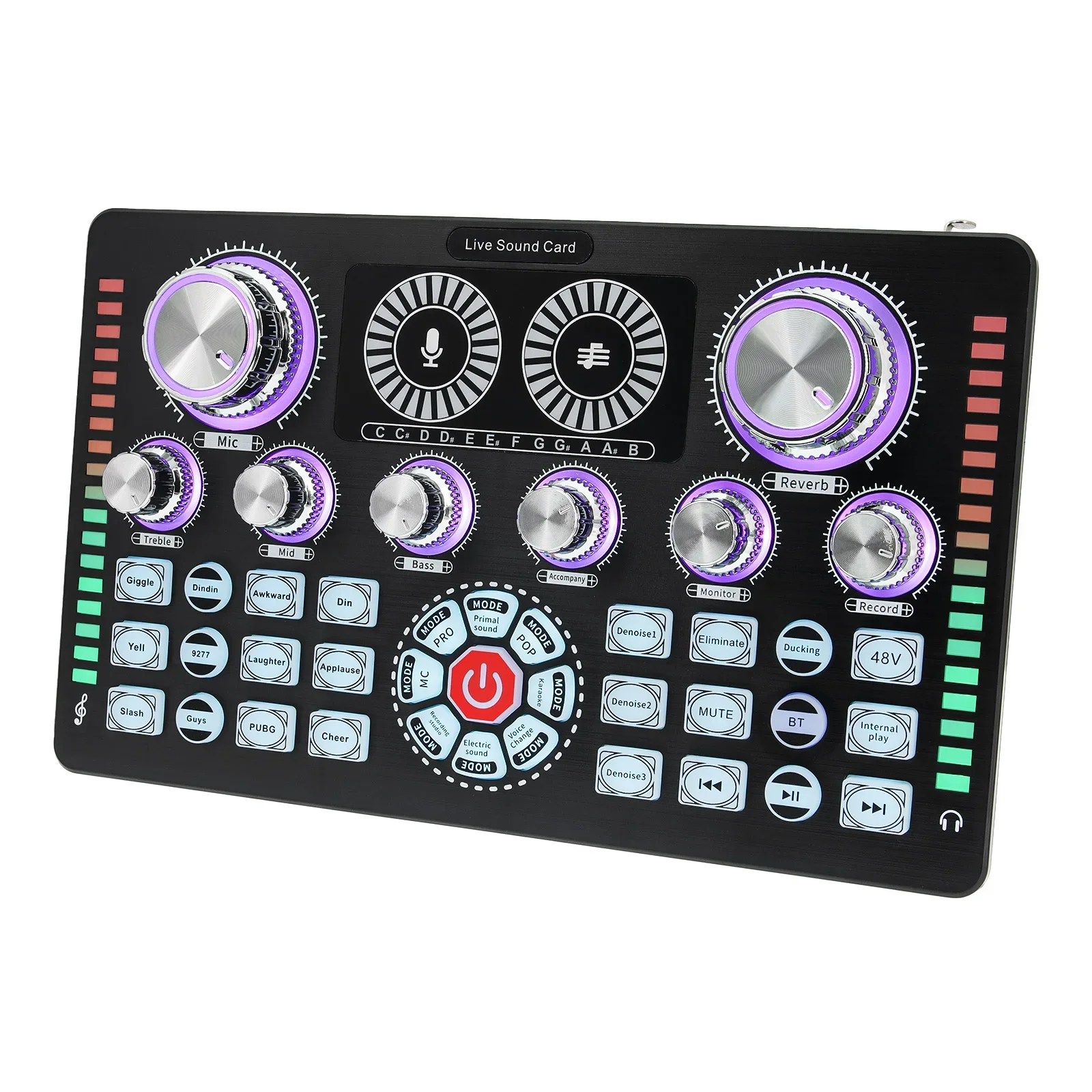 Q7 48V Phantom Portable Audio Mixer USB External Sound Card For Karaoke Podcast