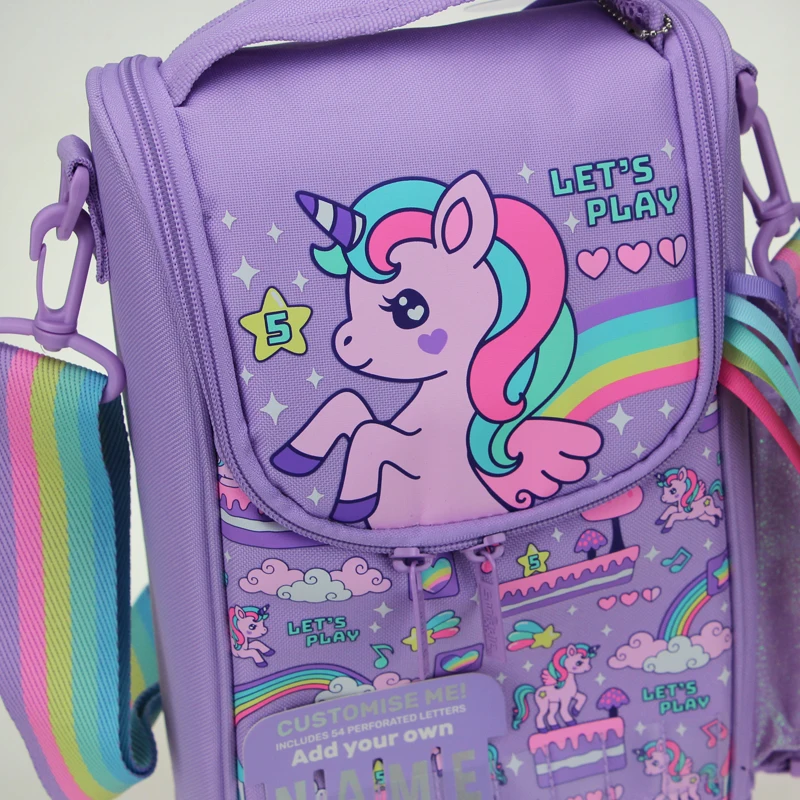Smiggle パープル ユニコーン柄 ランチバック、ショルダーバッグ Australia Smiggle Original Children's Lunch Bag Girl Handbag
