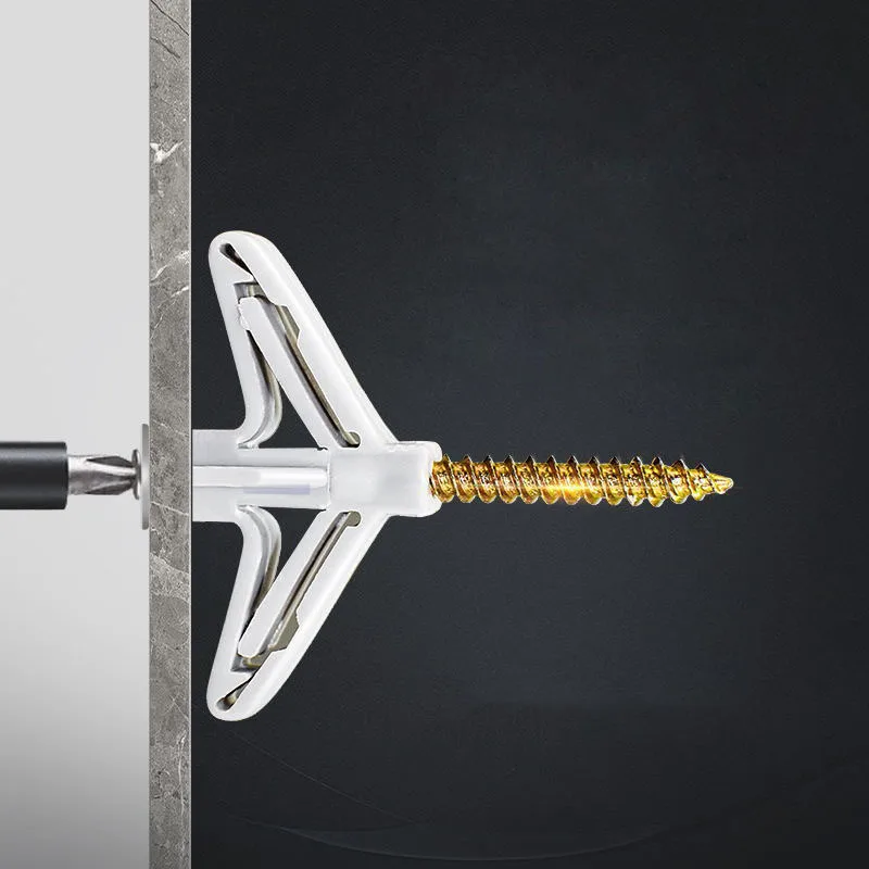 100pcsExpansionDrywallAnchorKitwithScrewsSelfDrillingWallHome