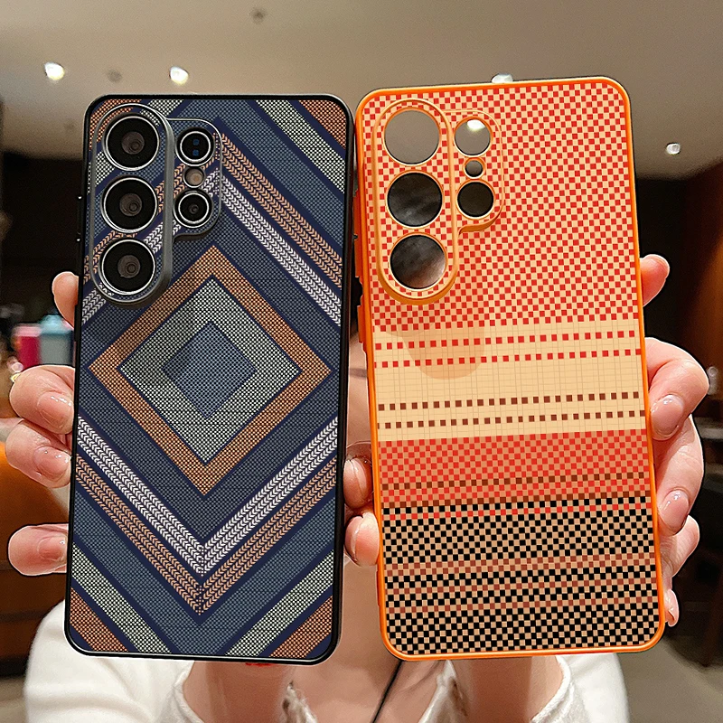 Magnetic Retro Geometric Print Phone Case Cover