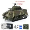 RTR 1/16 RC Tank US M5A1 Stuart VI 360° Remote Control Tanks Model with Two Batteries Radio Mini Vehicle Car Model Toys Gifts 3