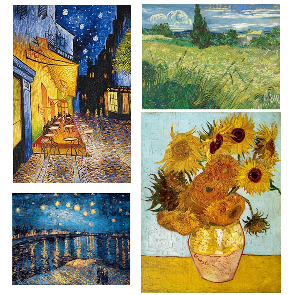 

Famous Oil Painting Poster Van Gogh Cafe Terrace At Night Oil Painting Canvas Posters and Prints Wall Art Picture Living Room