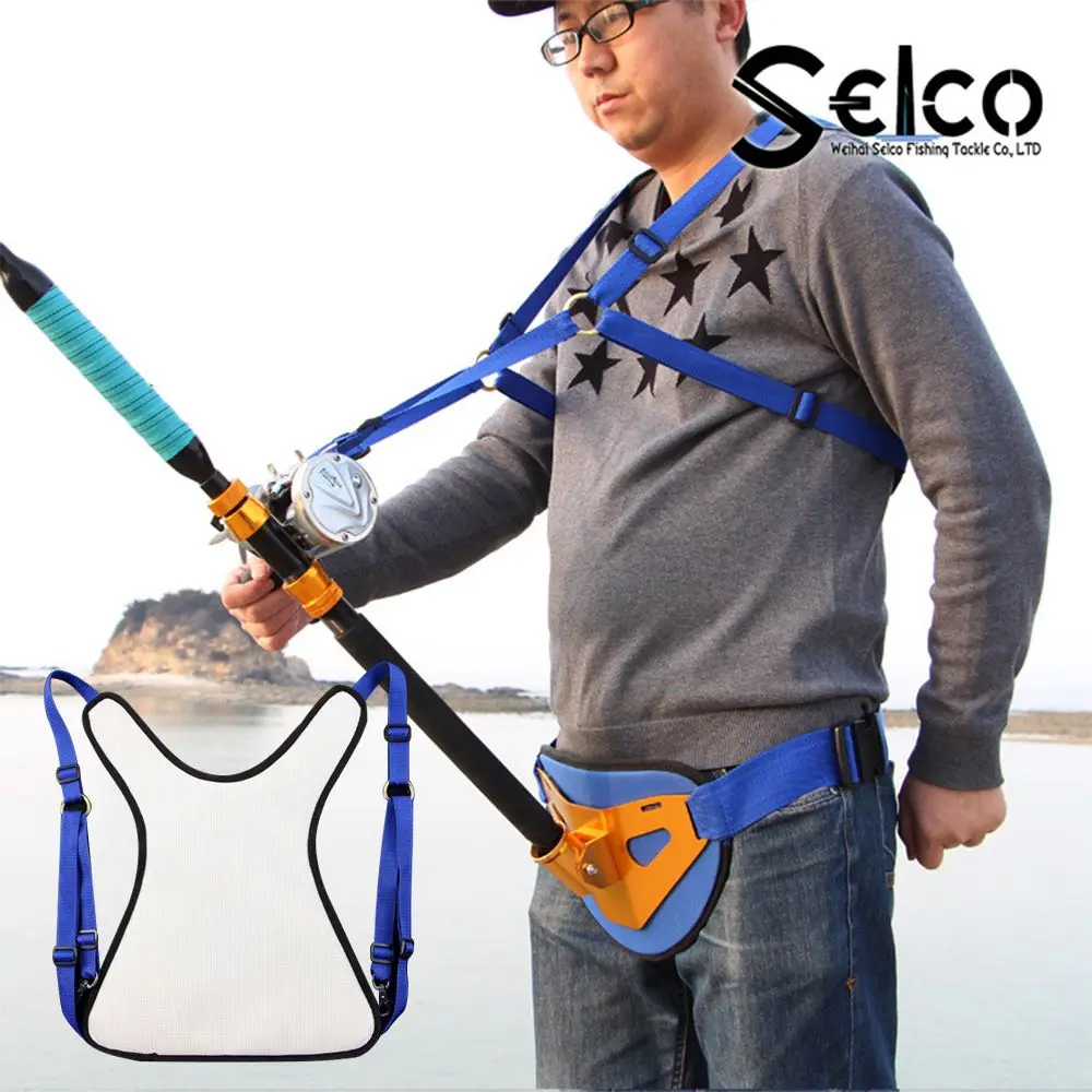 Fishing Vest Waist Belt Ultralight Fishing Rod Holder Fighiting Belt  Adjustable Shoulder Harness For Stand Up Carp Fishing Kit