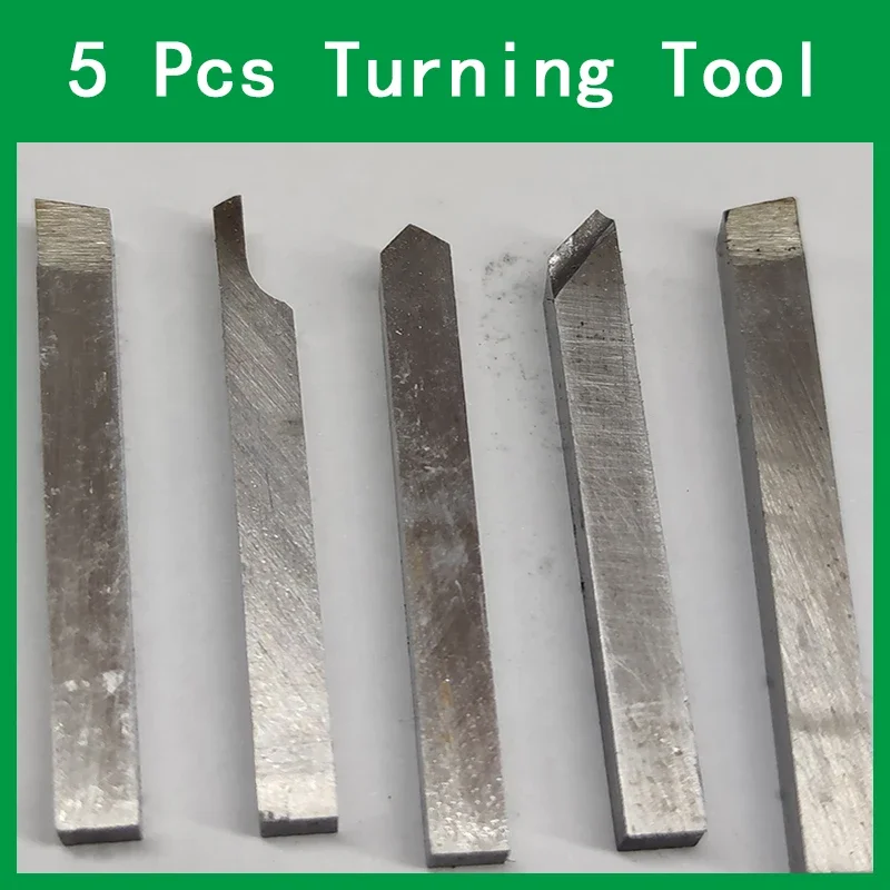 thumbnail image 2 of 5Pcs Carbide Tipped Lathe Cutters - 4x4mm Metal Cutting Tool Set For Mini Lathes 2 of 10
