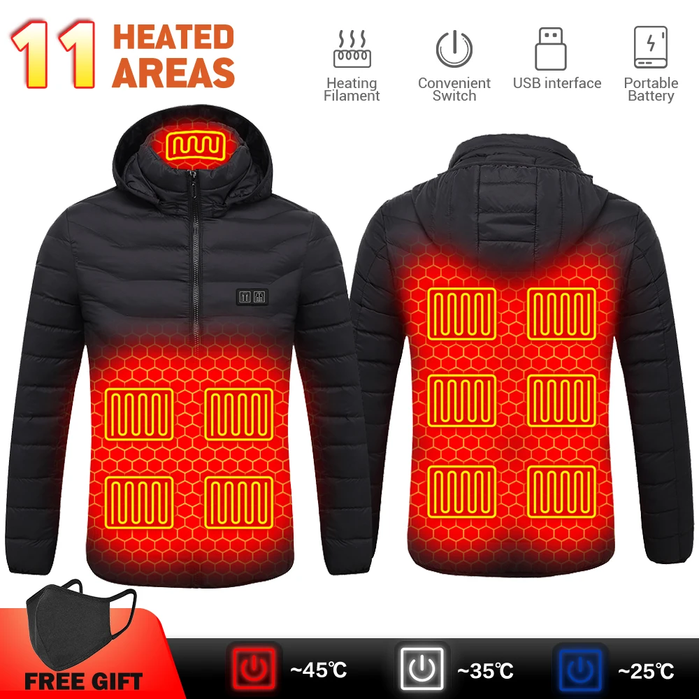 

Heating Jacket Men Motorcycle Jacket Winter Warm USB Heated Jackets Thermal Clothes Hunting Vest Heating Jacket Hiking Clothing